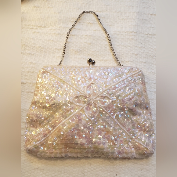 Sequins and beads evening bag - Picture 7 of 8